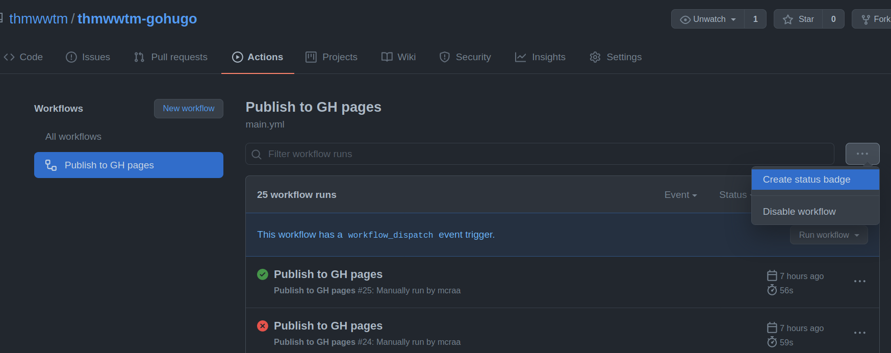 Get the badge for your workflow